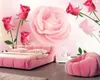 Tapeten Romantische rosa Rose 3D Wallpaper Wohnzimmer Kinder Sofa TV Hintergrund Wand Restaurant benutzerdefinierte Wandbild