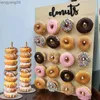 Other Festive Party Supplies Wedding Decoration Wooden Donut Stand Wall Dessert Doughnut Table Wedding Supplies Kid Birthday Party Baby Shower R231011