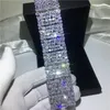 Vecalon Luxury Lady Big Bracelet Diamond White Gold Bracelet Bracelet Wedding for Women الزفاف المجوهرات 256 ب