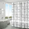 Shower Curtains Bathroom Shower Curtain Waterproof Translucent Bath Curtains Modern Plaid Pebble Printed Bathing Partition Curtain With Hooks 231007