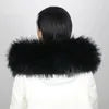 Scarves 100% Real Fur Collar Luxury Warm Natural Raccoon Fur Scarf Women Genuine Fur Collar Scarves Large Fur Shawl Male Jacket Coat 231010