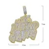 Cadenas Chapado en oro Bling BREAD GANG Collar de letras para hombres Mujeres Pave 5A CZ Cubic Zirconia Bolsa de dinero Colgante Iced Out Hip Hop Je257B