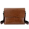 Briefcases PU Leather Men'S Briefcase Male Executive Document Shoulder Vintage Business Work Messenger Crossbody Side Designer Caddy Bag 231011