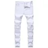 Solid White Ripped Jeans Men 2020 Classic Retro Mens Skinny Jeans Brand Elastic Denim Pants Trousers Casual Slim Fit Pencil Pant247o