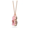 Necklace Swarovski Designer Women Heart Shaped Smart Bear with Dance Elemental Crystal Collar Chain