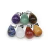 Encantos 7PCS Reiki Healing Crystal Ágata Forma de gota Colgante 7 Chakra Piedra natural Fabricación de joyas DIY Collar Accesorios Regalo