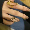 Cluster Ringe Koreanische Mode Silber Farbe Geometrische Hohl Für Frauen Paar Einfache Übertrieben Offene Einstellbare Finger Schmuck