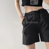 Kvinnors shorts 2023 Girls 'TVVovvin Pink Loose Sagging Work High midja Slim Straight Tube Sidan DrawString Stor Pockan N2FM