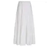Jupes Couture Casual Frill Blanc Lâche Maxi Jupe Vêtements Coréens Chic Plage Vacances Femme Tenues Y2K Solide