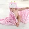 Piżama różowa żyrafa zwierzęcy cosplay z kapturem niemowlę niemowlę chłopiec flanelowy ręcznik do kąpieli Bathobe Słodka kreskówka Pajama Sleepar 231006