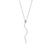 modehalsband smycken trendig klassisk design Snake Pendant 925 Sterling Silver Necklace Dainty Delicate European Women Unique JE213L