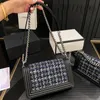 Designerskie kobiety tweeed le pikowana torba crossbody france marka c wełniana jest torebki klapki z pulsu.