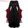 Costume à thème Vintage Halloween Cosplay Venez Sorcière Vampire Robe Gothique Fantôme Robes de Fête Imprimé Médiéval Fantôme Mariée Vêtements Féminins T231011