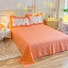 Conjuntos de cama dos desenhos animados conjunto laranja princesa ins flor cama saia com rendas meninas crianças capa de edredão para casa bedrooom decoração