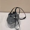 Designer bag handbag Crystal bucket bag mini imitation crystal satin material shoulder bag everything casual appearance level super high net celebrity the same bag