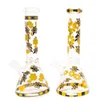 9.8 Inch Glass Bongs Bee Pattern Water Pipes Hookahs Oil Dab Rigs with Diffused Downstem