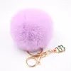 Porte-clés vente de bijoux d'arbre de noël porte-clés fausse fourrure Pom pendentifs dames bagages accessoires de voiture charmes