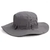 BENTER BENNY HAT BEIGE 대형 챙 모자 라운드 깅엄 남자와 여자 하이킹 야외 피셔 맨 모자 선 모자 양면