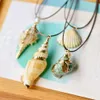 Boho Conch Sea Shell Necklace Hawaii Beach Summer Necklaces Wax Rope Chain Ocean Animal Natural Seashell Pendant Jewelry for Women240y