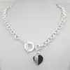 Дизайн женское серебряное ожерелье в стиле TF Кулон-цепочка Ожерелье из стерлингового серебра S925 Ключ сердце любовь яйцо бренд Подвеска Шарм Ne234G