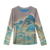 Koszule damskie Madblack Europejskie ubrania Tshirty Kobiety o Pozycja szyi drukowana Slim Mesh Top Basic Tes Autumn Winter T39838JC