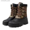 ブーツYishen Winter Men Snow Boots Waterproof Hiking Shoes温かい毛皮ミッドカーフダックブーツ