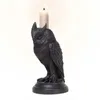 Dekorativa föremål Figurer Gotiska ljushållare Raven Crow Black harts Halloween Owl Spooky Stick Occult Dark Home Decor 231010