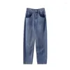Jeans da donna ORDIFREE 2023 Pantaloni in denim casual a vita alta da donna primaverile Patchwork Pantaloni blu moda streetwear