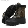 ブーツYishen Winter Men Snow Boots Waterproof Hiking Shoes温かい毛皮ミッドカーフダックブーツ