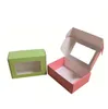 85*60*30mm Colorful Deluxe Aircraft Paper Gift Package Boxes With Clear PVC Window Candy Favors Gifts Display Packing Soap Box