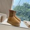 Clássico pele de carneiro camurça plataforma neve tornozelo botas inverno meia preta sapatos deslizamento-on apartamentos pele em couro dedo do pé redondo mulheres moda luxo designer calçados de fábrica