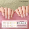 Bandes d'ongles en gel semi-durci pour 20 pièces d'autocollants pour ongles en gel de qualité salon et enveloppes d'ongles longue durée pour femmes avec finition en gel doux