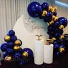 Other Event Party Supplies 89pcs Navy Blue Balloon Arch Garland Kit Chrome Gold Balloons for Baby Shower Wedding Birthday Decor 231011