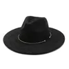 Suede Fedora Hats for Women 9.5cm Wide Brim Panama Western Cowboy Hat Gold Circle Men Autumn Winter Jazz Church Sombrero Caps