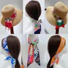 Sarongs Luxury Silk Skinny Scarf Fashion Bag Handle Ribbon Ladies Horse Print Headband Small Hair Scarves Band Female 231011
