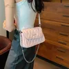 Purses 90% Off High grade internet sensation versatile pleated underarm women's bag small golden ball chain small square bag one shoulder crossbody women's bag