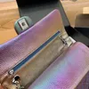 7a designer feminino crossbody novo gradiente bolsa de moda couro genuíno hardware corrente bolsa ombro laser