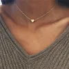 Lusion Jewelry Fashion Gold Sliver Color Simple Heart Choker Necklace Love Necklaces & Pendants Woman Extendy Bohemian Bijoux257i