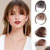 Bangs Bangs Clip In Air Mince Faux Franges Naturel Droit Synthétique Soigné Cheveux Bang Accessoires Pour Filles Invisibles 4 Couleurs Cheveux Prod Dh4Hl