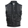 Men's Vests Embroidery Motorcycle Vest Men Leather Sleeveless Jacket Real Cowhide Club Riding Biker M008 231010