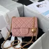 designer handtas mini-crossbodytas van hoge kwaliteit klassieke flaptas tassen van spiegelkwaliteit diamantrooster kleine gouden balkettingen mode damestas witte klepzak