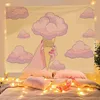 Tapisseries Kawaii décor à la maison tenture murale tapisserie Anime rose fille chambre fond mignon mode dame 231011