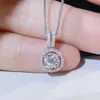 2021 Top vente bijoux de luxe cercle pendentif 925 en argent sterling coupe ronde topaze blanche CZ diamant pierres précieuses éternité fête femmes We274o