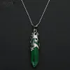 Dragon Stam Natuursteen Zeshoekig Kristal Quartz Tijgeroog Prisma Etnische Hanger Ketting Opknoping Sieraden Voor Vrouwen Men356Y