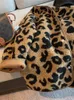 Kvinnor jackor för kvinnor enstaka bröst faux päls leopard tryck långärmad vinterkläder rockar casual ytterkläder streetwear 231010