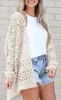 Kobiety swetry damskie swobodne luźne luźne szwy sweter wydrążone w długim rękawie swetra dla kobiet jesienne stałe ubrania na tewewę Acryl 231010