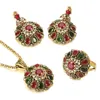 Wedding Jewelry Sets Kinel Ethnic Bride Crystal Flower Earring Ring Jewelry Sets Fashion Antique Gold Necklace For Women Boho Jewelry Wholesale 231010