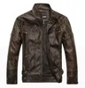 Men's Leather Faux Leather Men's PU Jacket Standing Collar Short Bicycle Leather Jacket Paired with High-quality Fashionable Casual Men's Motorcycle Jacket 231010