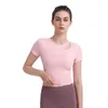 Ll limons yoga t-shirts u camicia da donna ad alta elastica in corsa traspirante top rapido asciugatura senza soluzione di continuità a maniche corta palestra indossa Rnning qick