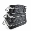 Sacs Duffel 3pcs cubes d'emballage compressibles pliables sac de rangement de voyage étanche valise en nylon portable avec sac à main organisateur de bagages 231011